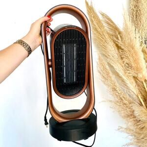 Black Bronze Brown Oscillating Tower Space Heater Fan Hot Cold